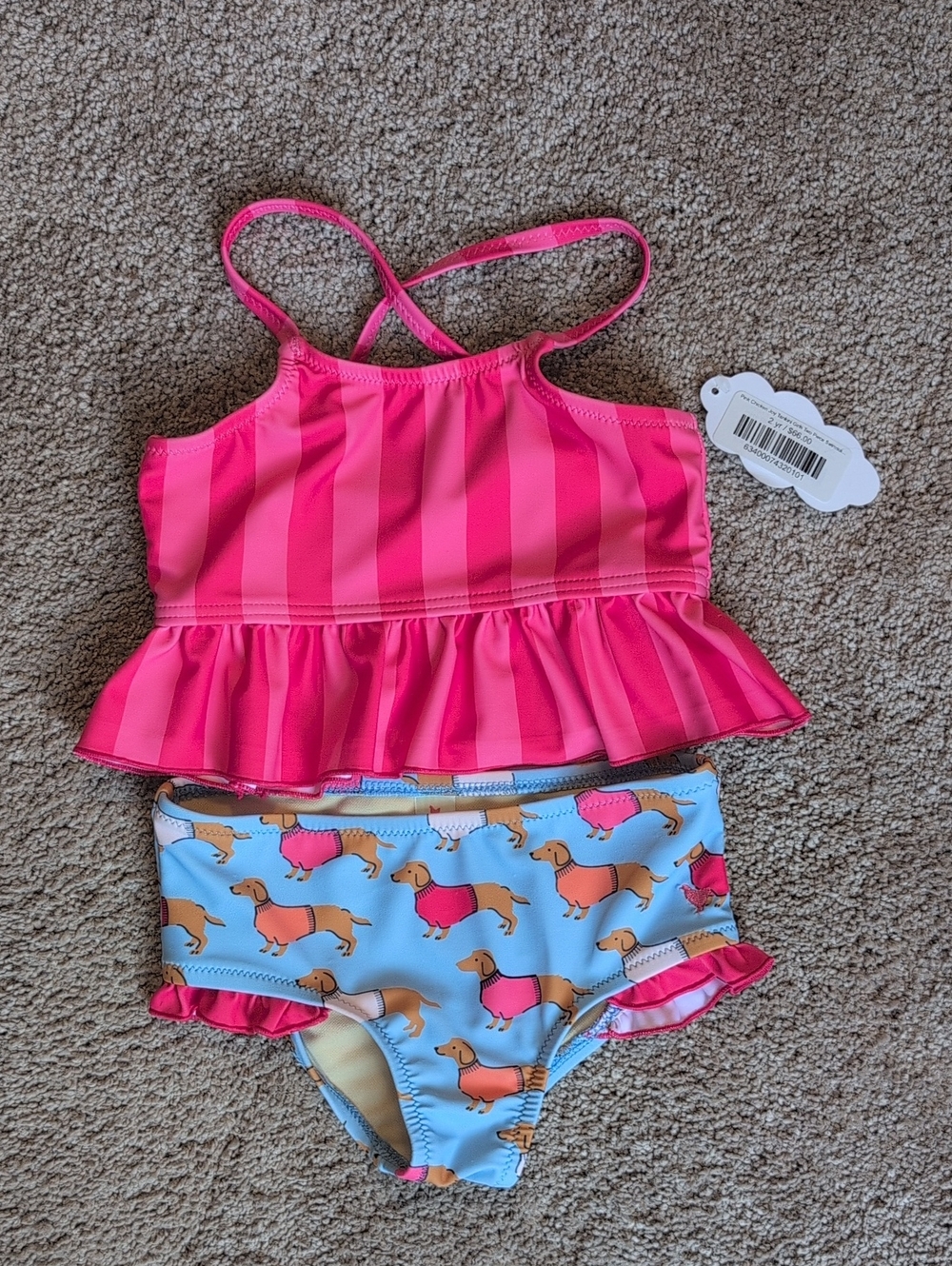 NWT Pink Chicken Girls 2t Tankini  Two-Piece Swimsuit